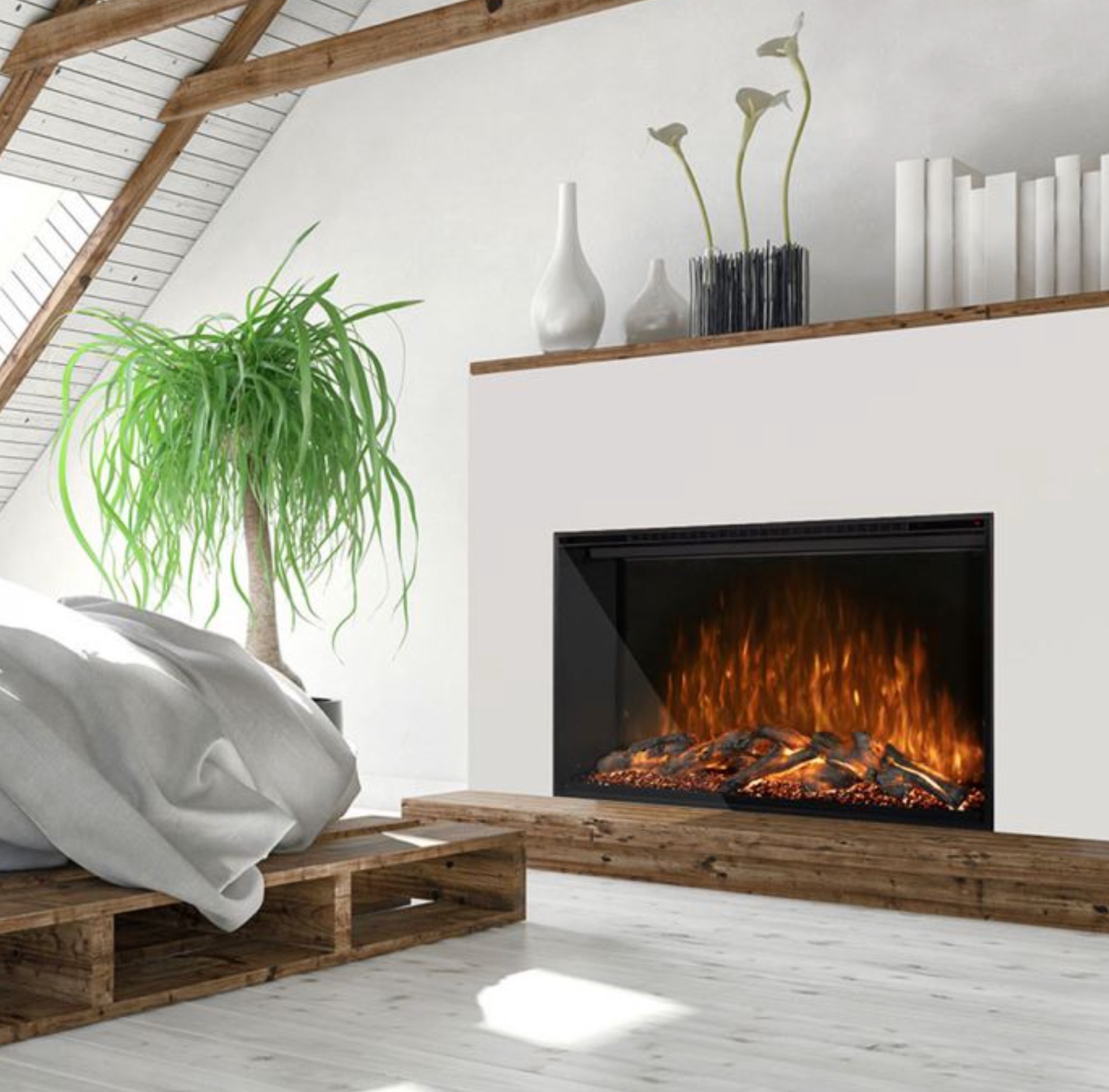 modern flames redstone electric fireplace