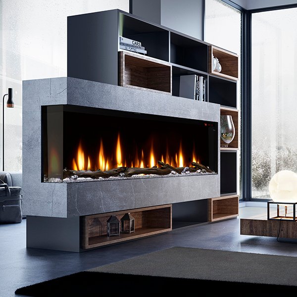 dimplex ignite bold electric fireplace shown in left corner install configuration 
